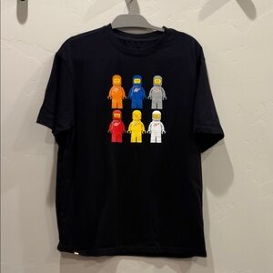 Lego For Target Black Short Sleeve Tee with Colorful Minifigures NWOT